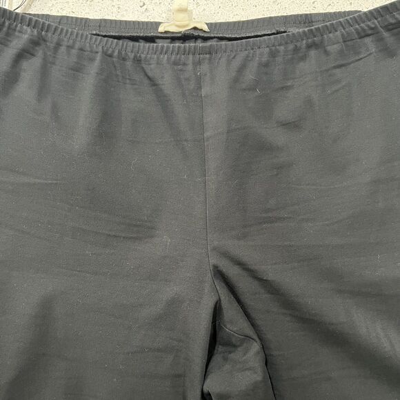 Eileen Fisher Size L Pants Slim Knit Crop Pants Black Stretch Side Zip Capsule - Picture 5 of 12